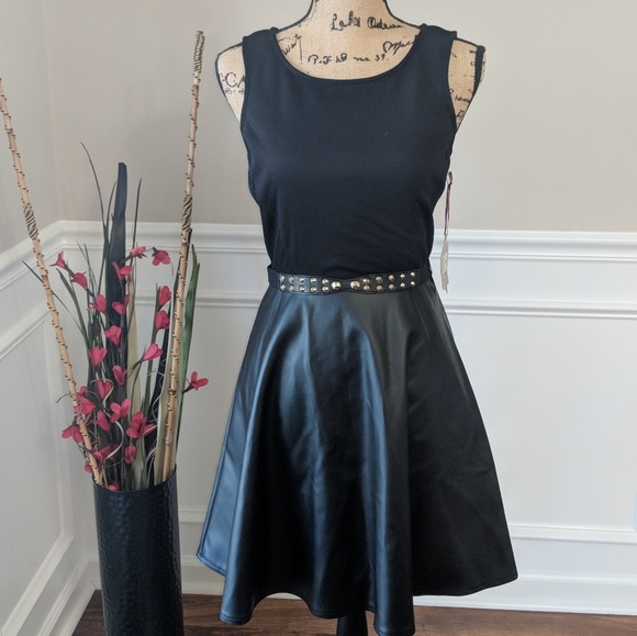 Vera Wang Dresses & Skirts - Vera Wang princess skater faux leather dress